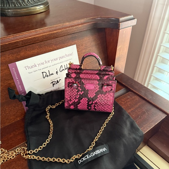 Dolce & Gabbana Pink Mini Bag with Exotic Print - Picture 3 of 4